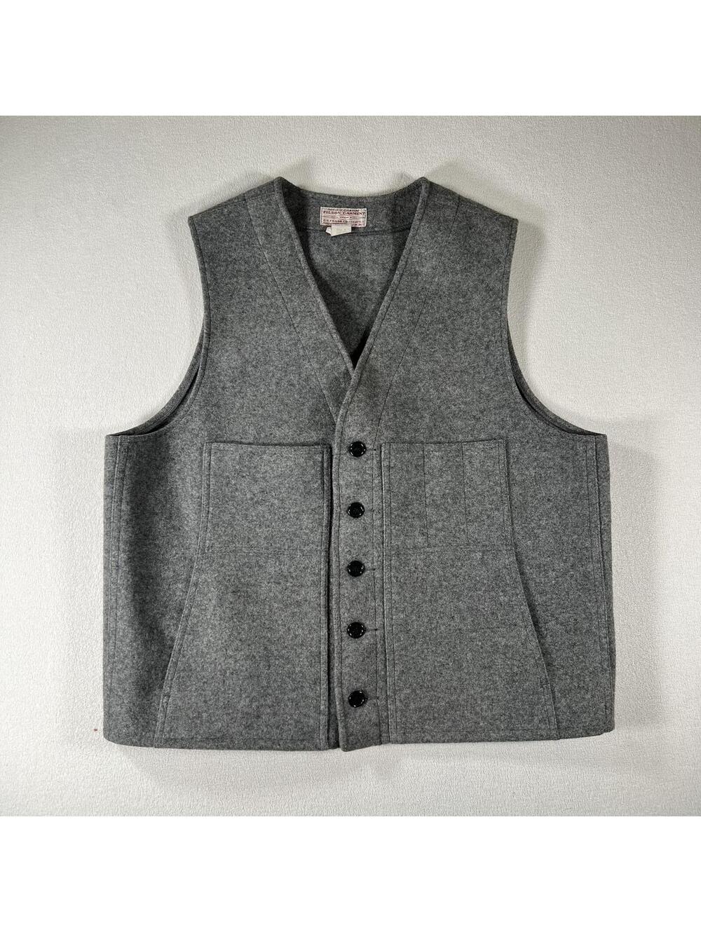 Vintage 70-90s C.C. Filson Gray wool hunting vest